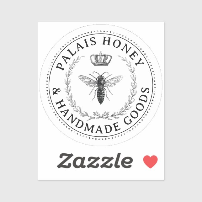 Queen Bee Apiary Product Honey Logo Wreath Crown Aufkleber (Blatt)