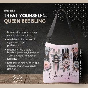 Queen Bee Bling-Taschentuch-Handtasche Tragetaschen Mit Langen Trägern