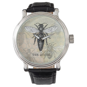 Queen Bee Bug Insect Antike Illustration Armbanduhr