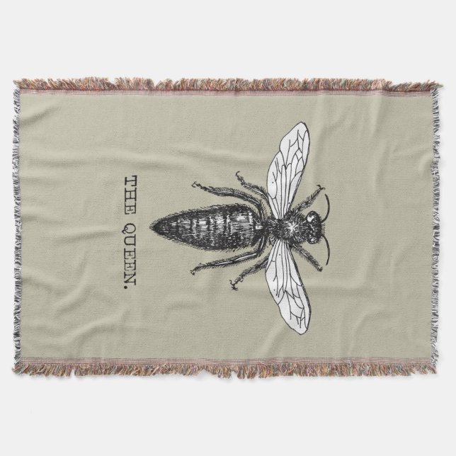 Queen Bee Bug Insect Antike Illustration Decke (Vorderseite)