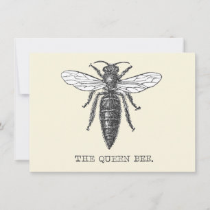 Queen Bee Bug Insect Antike Illustration Einladung