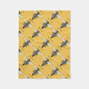 Queen Bee Bug Insect Antike Illustration Fleecedecke