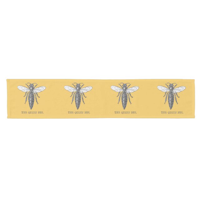 Queen Bee Bug Insect Antike Illustration Kurzer Tischläufer (Horizontal)