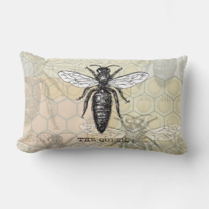 Queen Bee Bug Insect Antike Illustration Lendenkissen