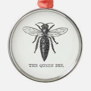 Queen Bee Bug Insect Antike Illustration Ornament Aus Metall