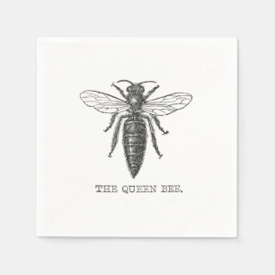 Queen Bee Bug Insect Antike Illustration Serviette