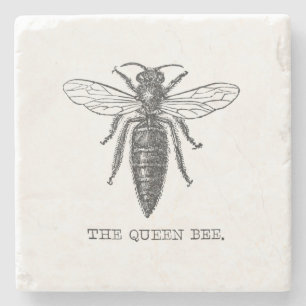 Queen Bee Bug Insect Antike Illustration Steinuntersetzer