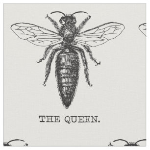 Queen Bee Bug Insect Antike Illustration Stoff