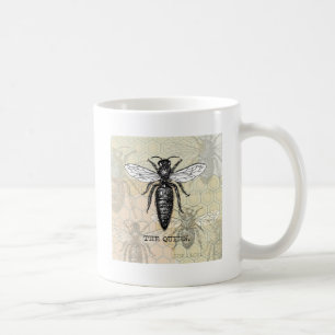 Queen Bee Bug Insect Antike Illustration Tasse