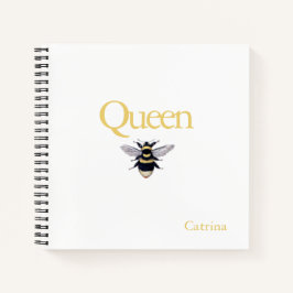Queen Bee Bumblebee Yellow Black Journal Notebook Notizbuch