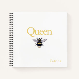 Queen Bee Bumblebee Yellow Black Journal Notebook Notizbuch