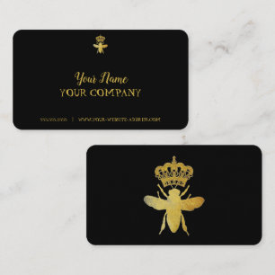 QUEEN BEE Business Cards BLACK & GOLD anpassen Visitenkarte