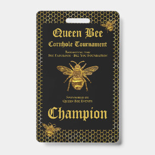 Queen Bee Cornhole-Turnier-Fundraiser-Champion Ausweis