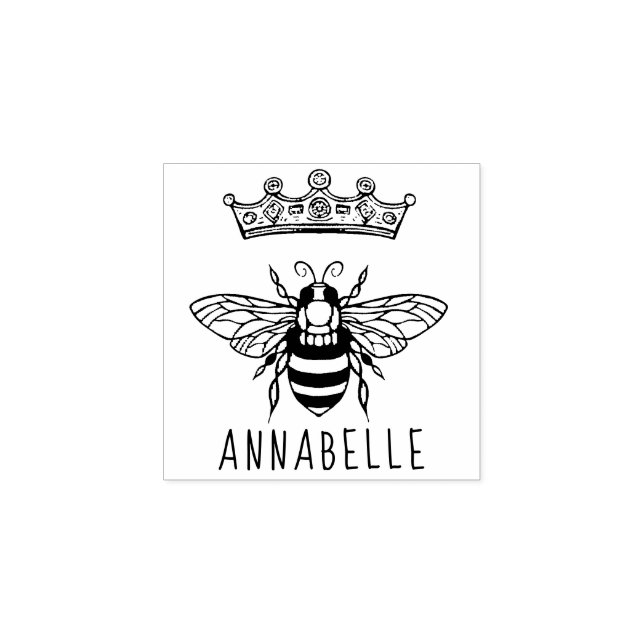 Queen Bee Crown Wood Art Briefmarke Gummistempel (Prägung)