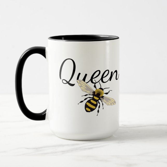 Queen Bee Custom Gift für Ehefrau Girlfriend Coffe Tasse (Links)
