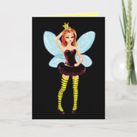 Queen Bee Fairy Birthday oder Grußkarte