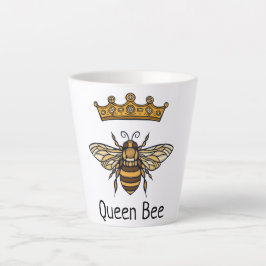 Queen Bee Gold Crown Latte Tasse