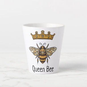 Queen Bee Gold Crown Latte Tasse