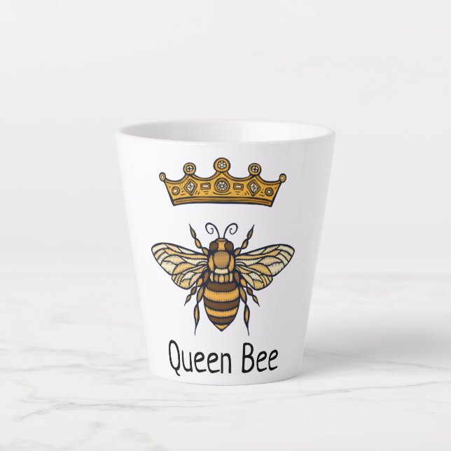 Queen Bee Gold Crown Latte Tasse (Vorderseite)