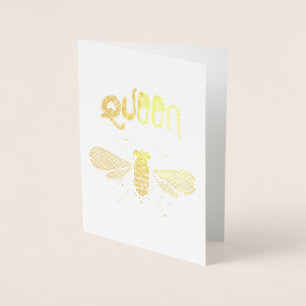 "Queen Bee" Gold Foil Grußkarte Folienkarte