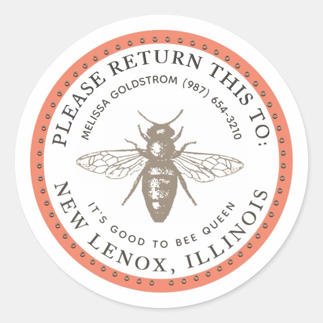 Queen Bee Gut, Queen Property ID Mini Labels zu se Runder Aufkleber (Vorderseite)