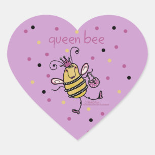 Queen Bee Herz-Aufkleber
