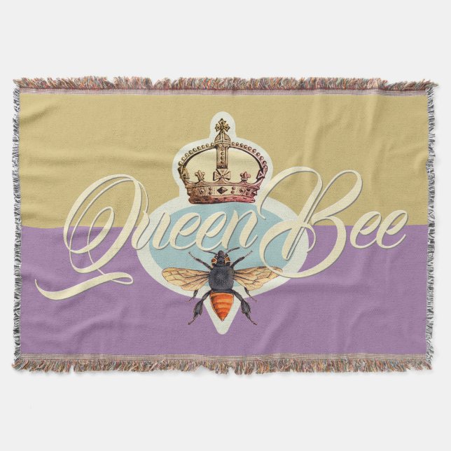 Queen Bee Honey Gold Throw Blanket Decke (Vorderseite)