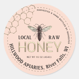Queen Bee Honey Jar Label Local Raw Hand Flasche Runder Aufkleber