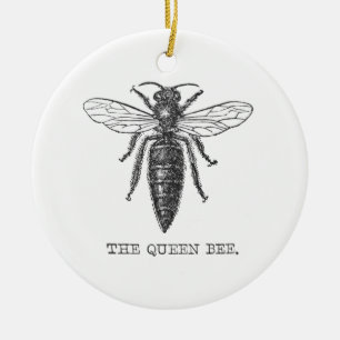 Queen Bee Illustration Bug Insect Keramik Ornament