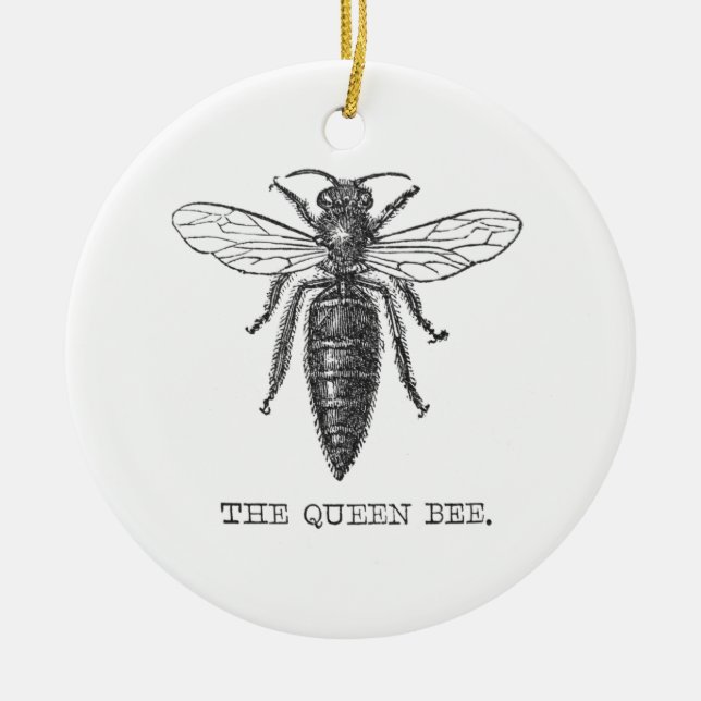 Queen Bee Illustration Bug Insect Keramik Ornament (Vorne)