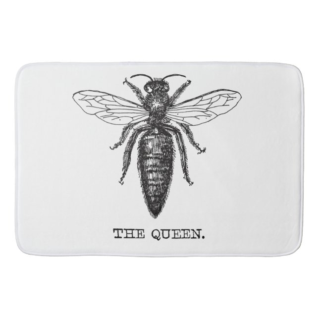 Queen Bee Illustration Classic Zeichnend Badematte (Vorderseite)