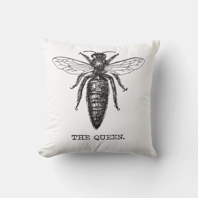 Queen Bee Illustration Classic Zeichnend Kissen (Vorderseite)
