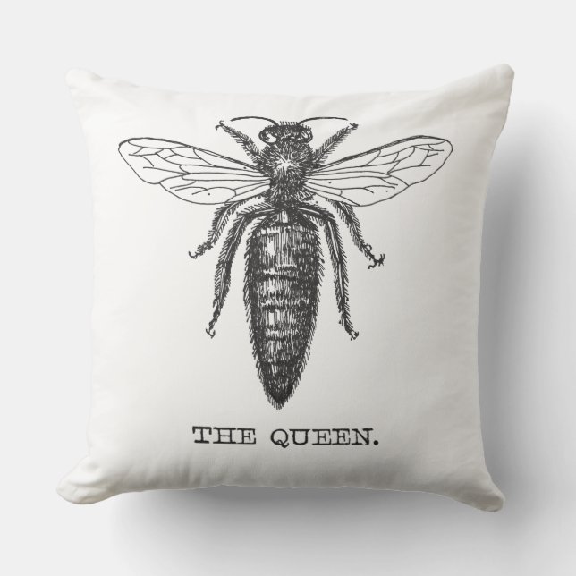 Queen Bee Illustration Classic Zeichnend Kissen Für Draußen (Vorderseite)