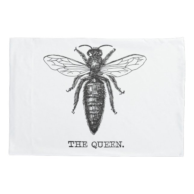 Queen Bee Illustration Classic Zeichnend Kissenbezug (Rückseite)
