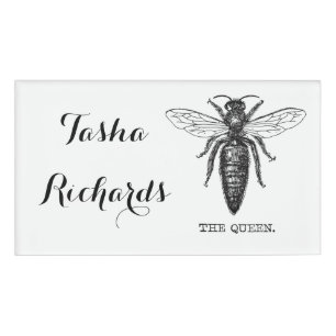Queen Bee Illustration Classic Zeichnend Namenschild