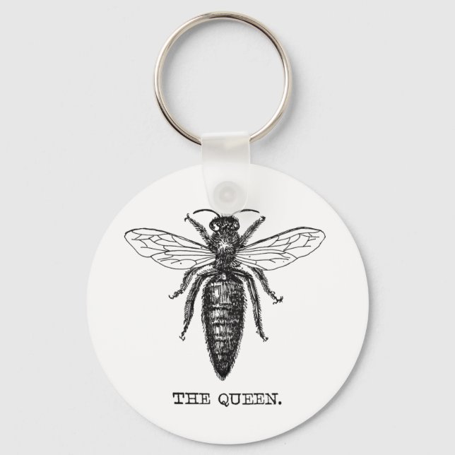 Queen Bee Illustration Classic Zeichnend Schlüsselanhänger (Vorderseite)