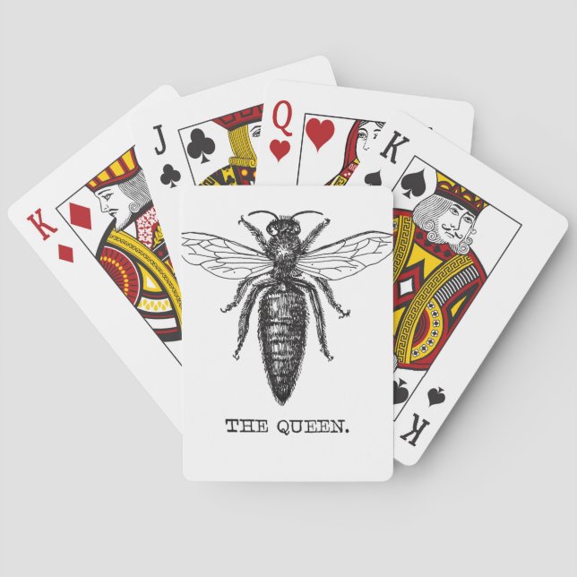 Queen Bee Illustration Classic Zeichnend Spielkarten (Rückseite)