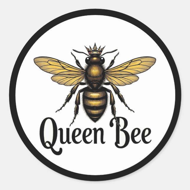 Queen Bee Latte Mug Runder Aufkleber (Vorderseite)