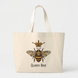 Queen Bee mit Extravagantem Crown T - Shirt Große Jumbo Stoffbeutel