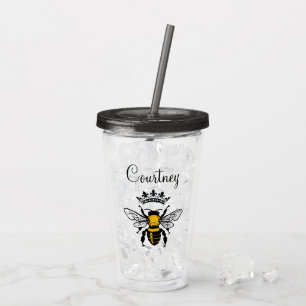Queen Bee Mit Monogramm Acryltrinkbecher