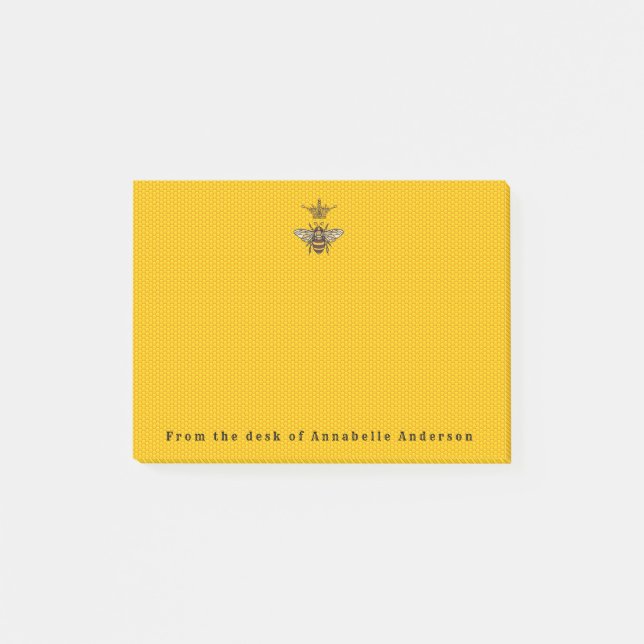 Queen Bee mit Verzierter Krone Post-it Klebezettel (Vorderseite)