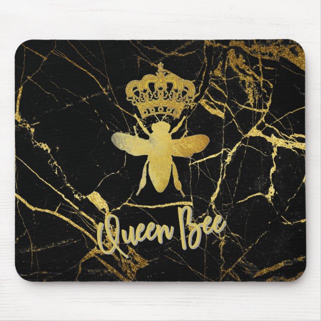 QUEEN BEE moderne Maus Pad Gold & Black Bestseller Mousepad (Vorne)