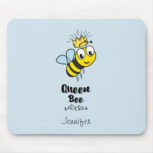 Queen Bee Niedlich Bumble Bee mit Crown Personalis Mousepad (Vorne)