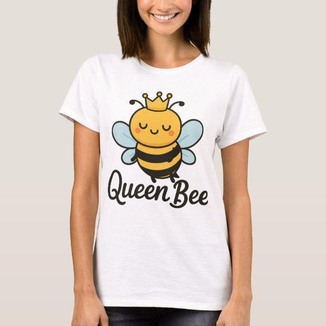 Queen Bee - Niedlich Honeybee Illustration Shirt (Vorderseite)