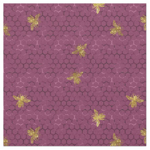 Queen Bee Pattern Fabric Stoff