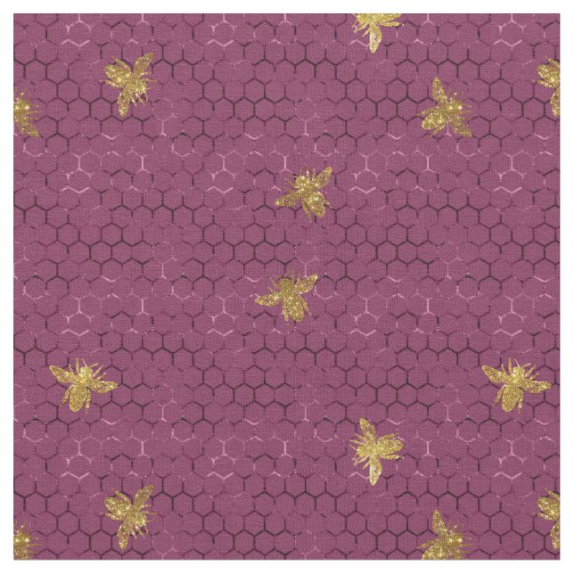 Queen Bee Pattern Fabric Stoff (Nahaufnahme)