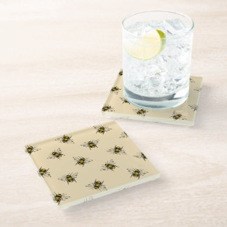 Queen Bee Pattern Glasuntersetzer