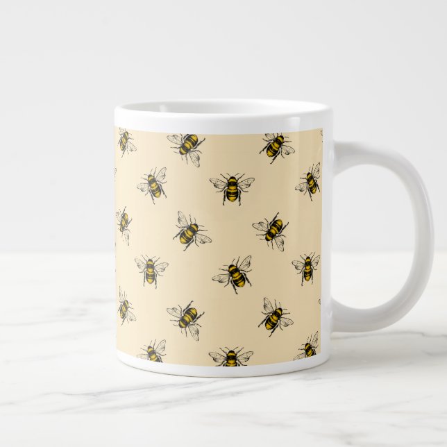 Queen Bee Pattern Jumbo-Tasse (Rechts)