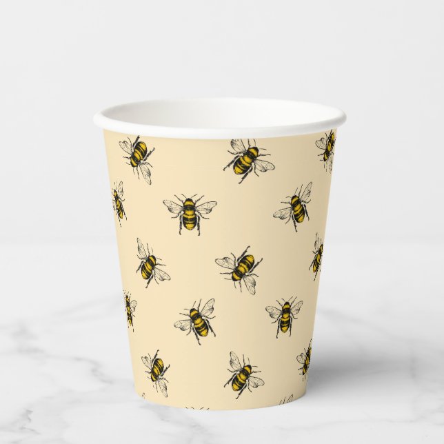 Queen Bee Pattern Pappbecher (Vorderseite)
