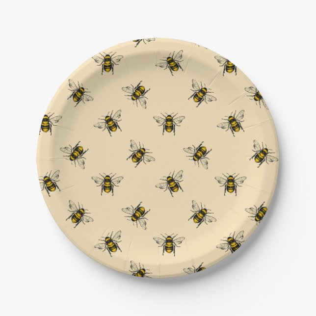 Queen Bee Pattern Pappteller (Vorderseite)